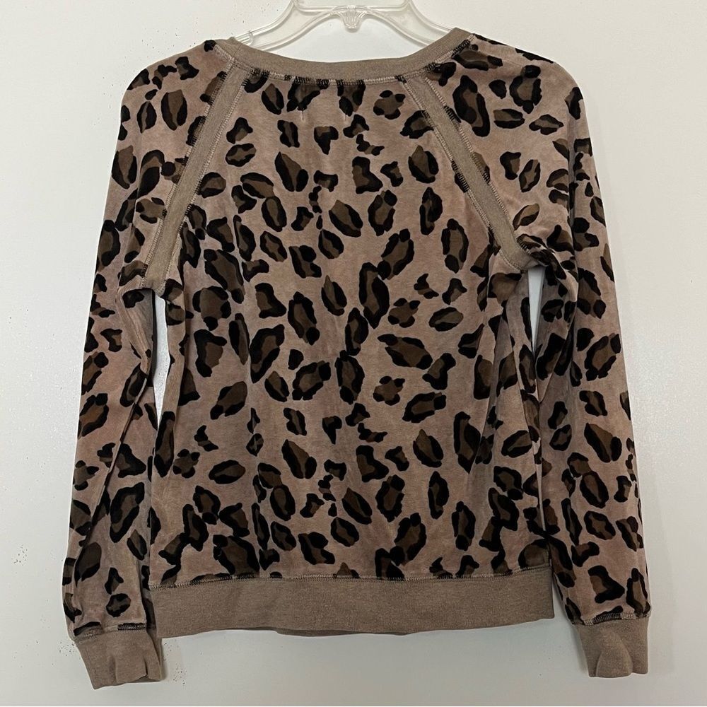 Juicy Couture Velour Pullover Sweatshirt Animal Print Vintage Late 00s XS Small - Picture 4 of 9